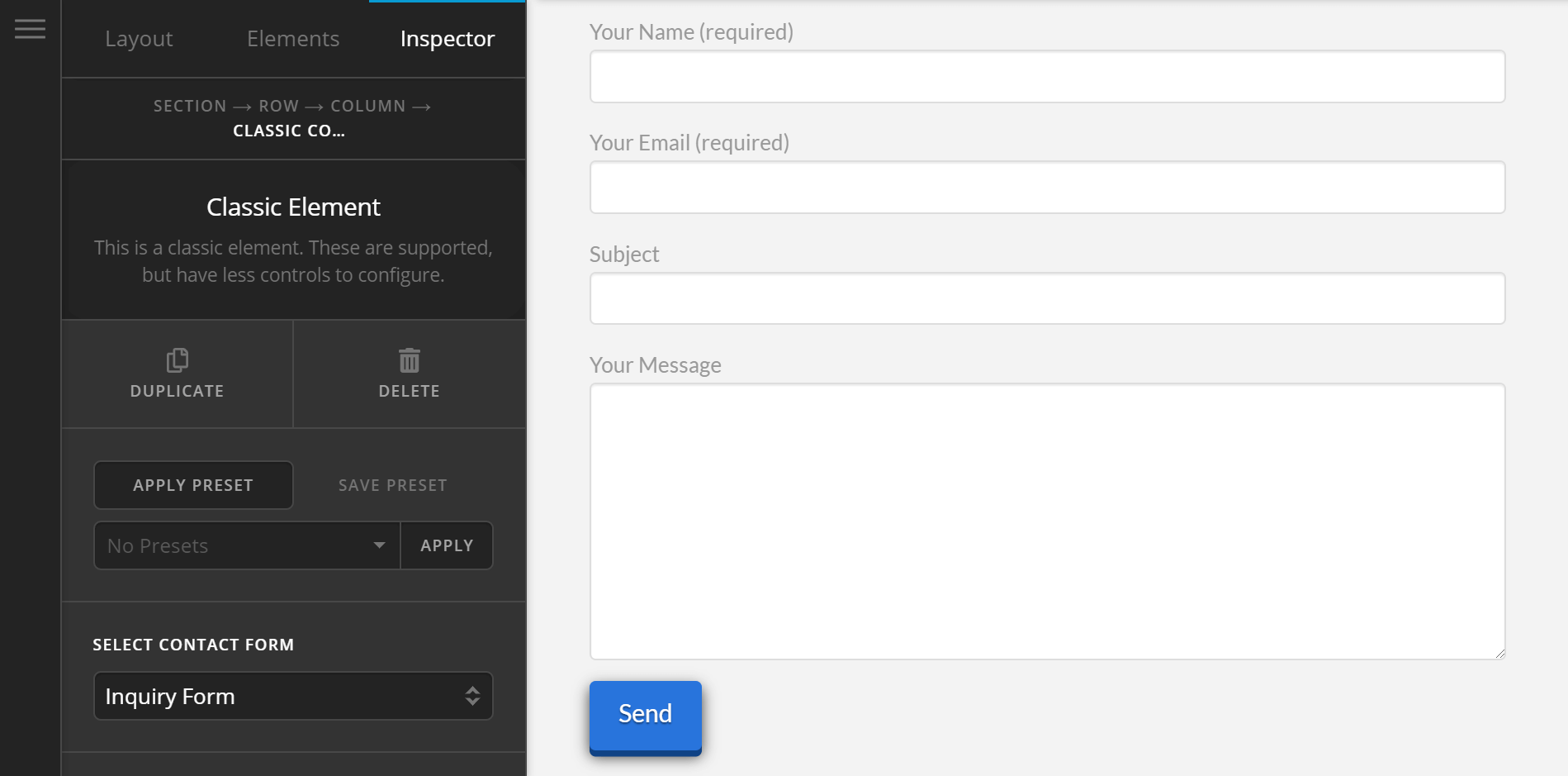 Contact Form 7 Content Builder Preview