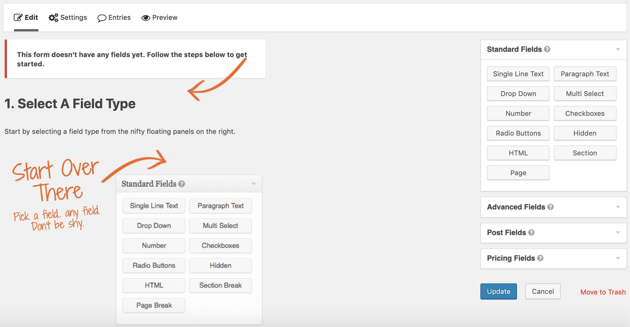 Gravity Forms Editing Form Fields