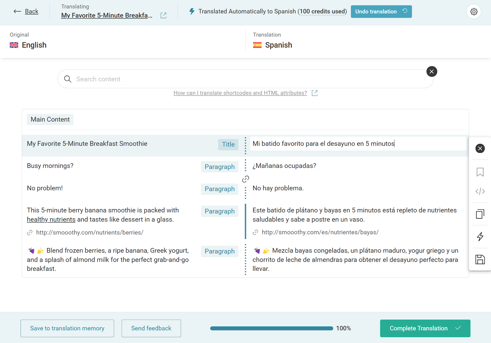 WPML Translated Page