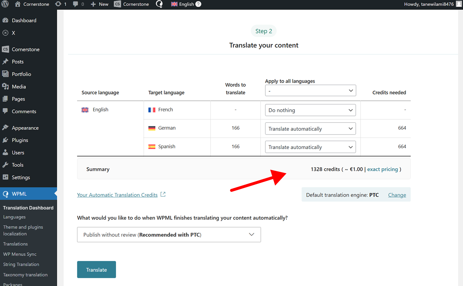 WPML Translating Text