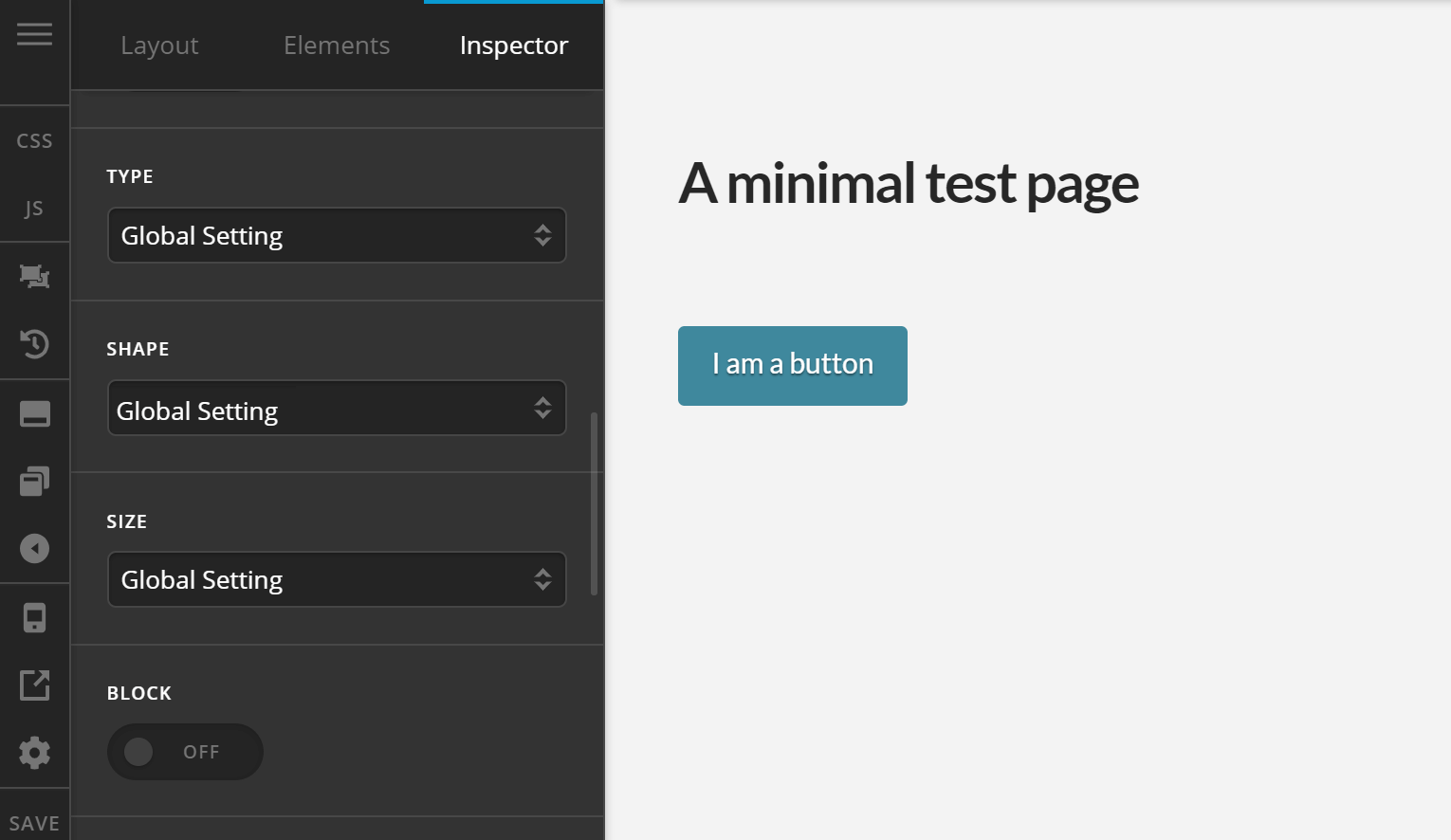 Theme Options Button Type Global Setting