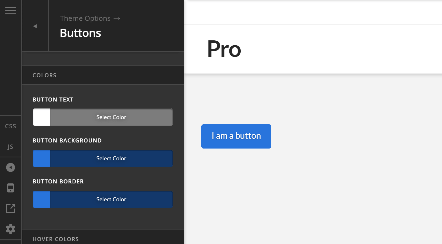 Theme Options Button Colors