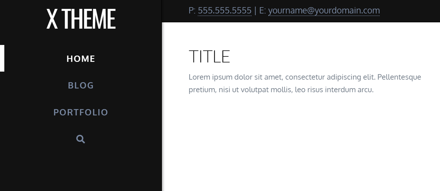 Header Example Fixed Left