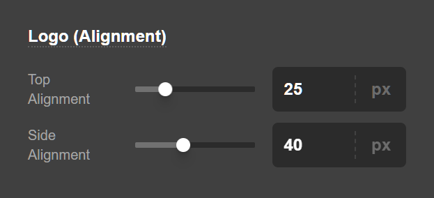 Theme Options Headers Alignment