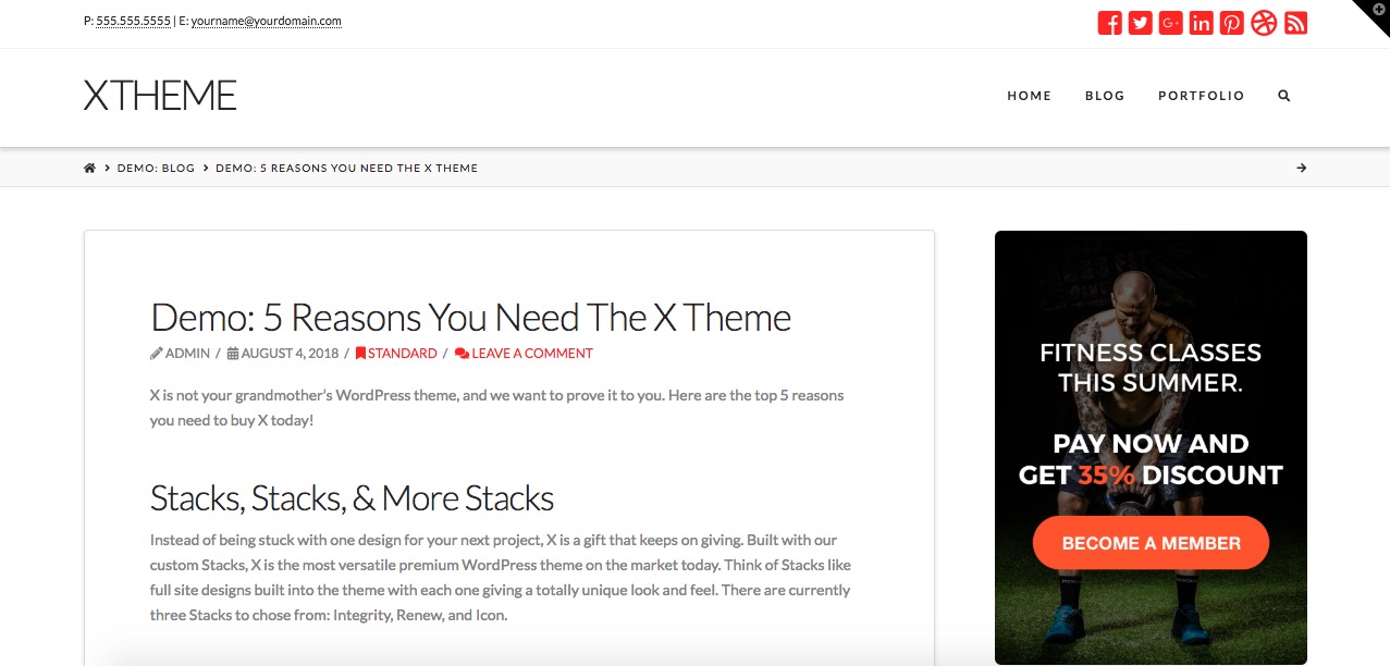 Content with Sidebar Example