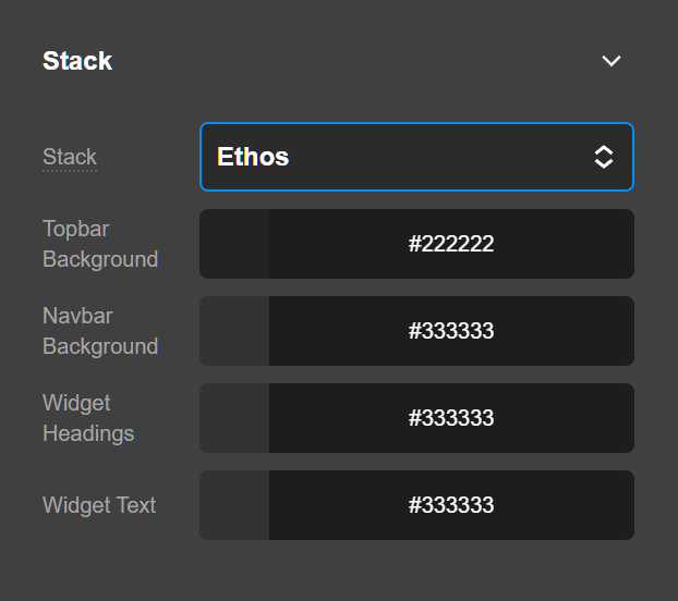 Theme Options Ethos