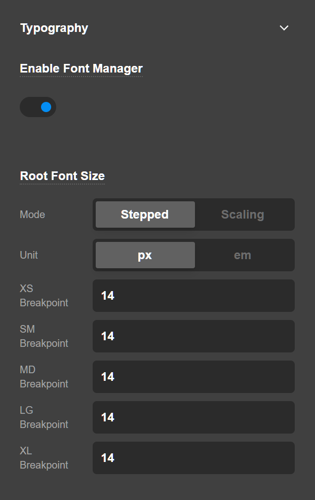 Renew Typography Options