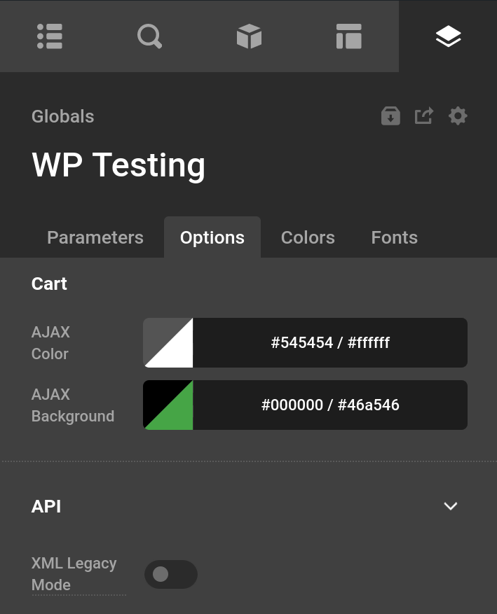 XML Legacy Mode Theme Option