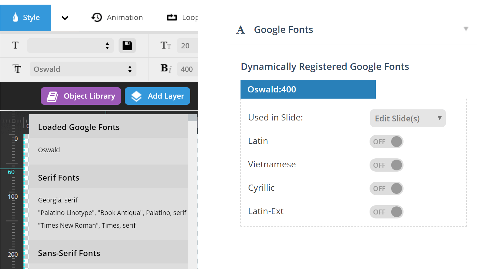 Revolution Slider Google Fonts