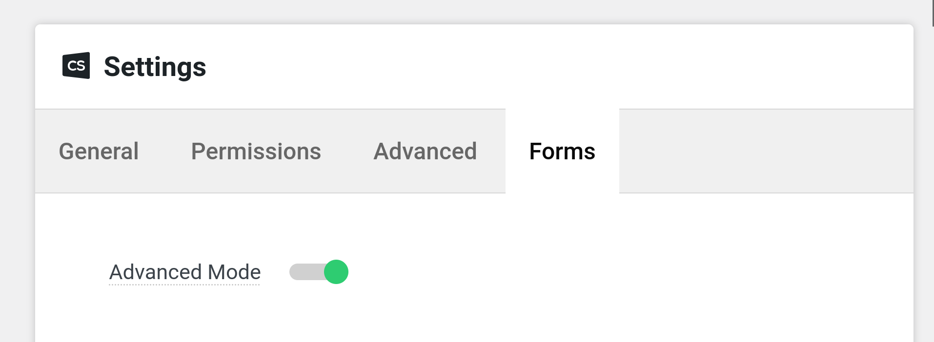 Advanced Mode Settings