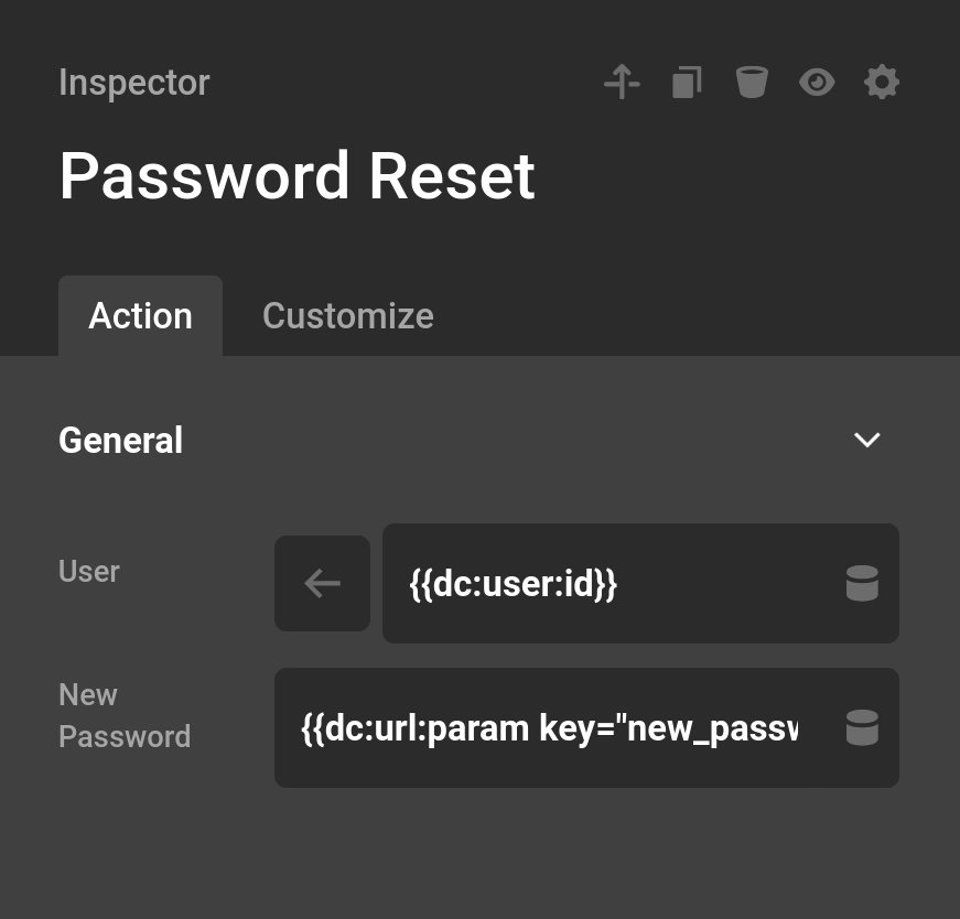Password Reset Action