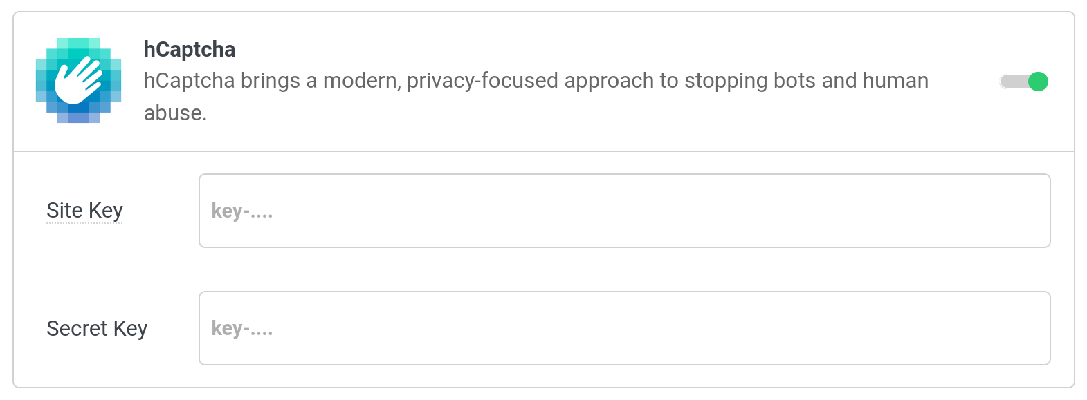 HCaptcha Settings
