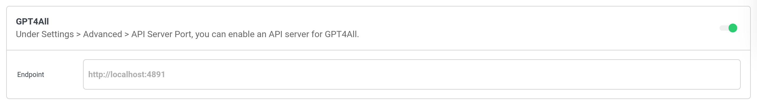 GPT4All CSAI Settings