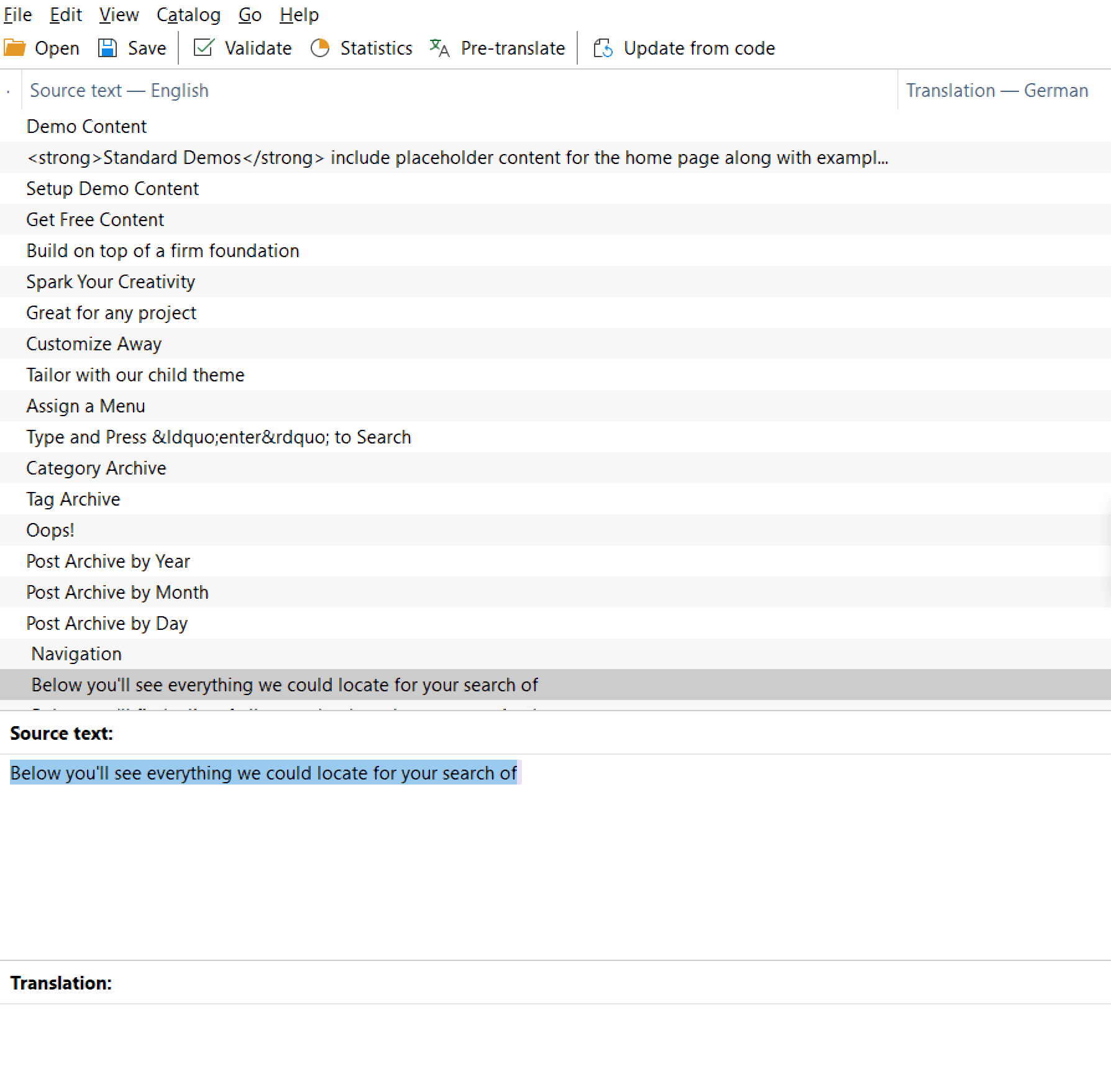 Poedit Translation String Empty