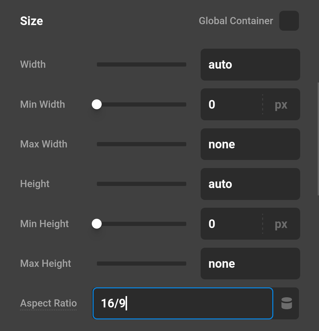Aspect Ratio Control